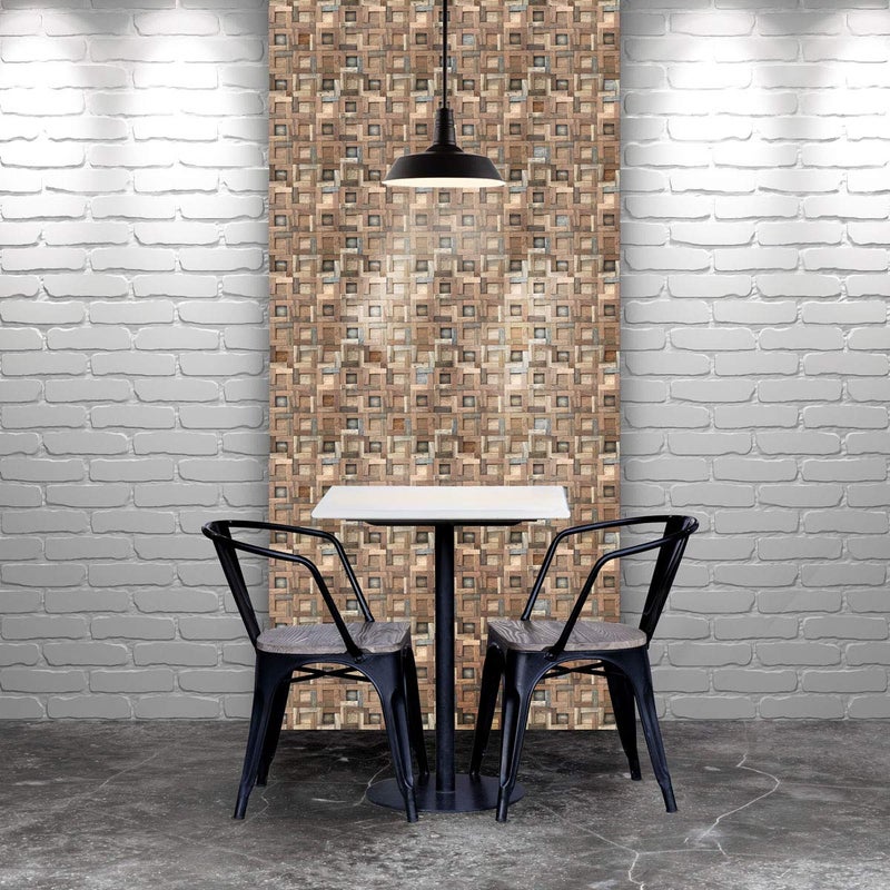 Ekena Millwork 11 7/8"W x 11 7/8"H x 3/4"P Freeport Boat Wood Mosaic Wall Tile, Natural Finish - Image 5